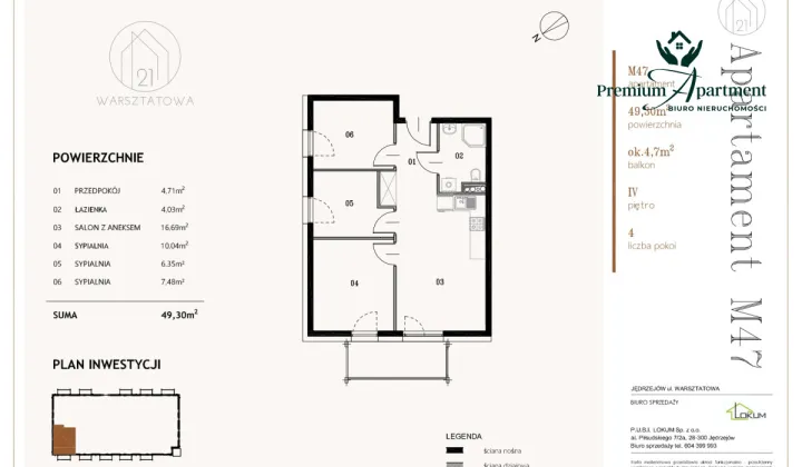 Mieszkanie 4-pokojowe Jędrzejów, ul. Warsztatowa