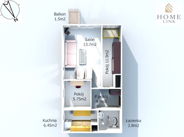 Mieszkanie 3-pokojowe Olsztyn Zatorze, al. Aleja Sybiraków. Zdjęcie 10