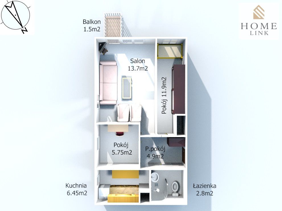 Mieszkanie 3-pokojowe Olsztyn Zatorze, al. Aleja Sybiraków. Zdjęcie 10