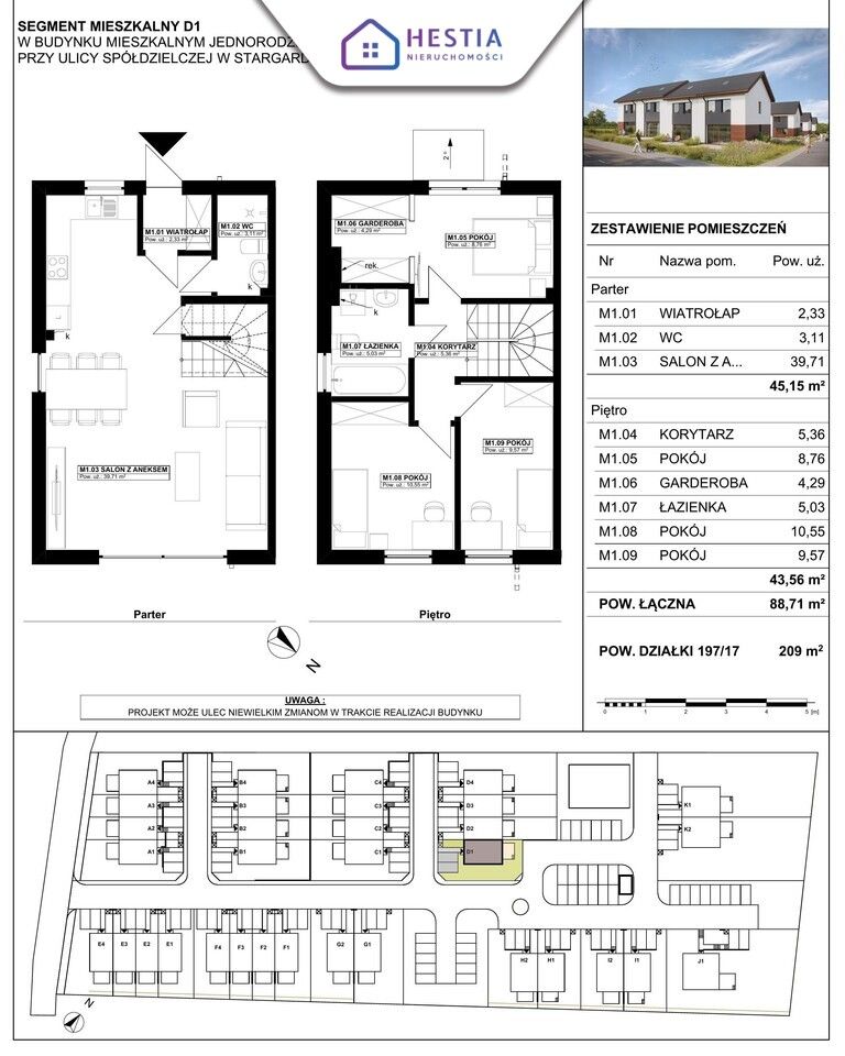 dom szeregowy, 4 pokoje Stargard. Zdjęcie 6