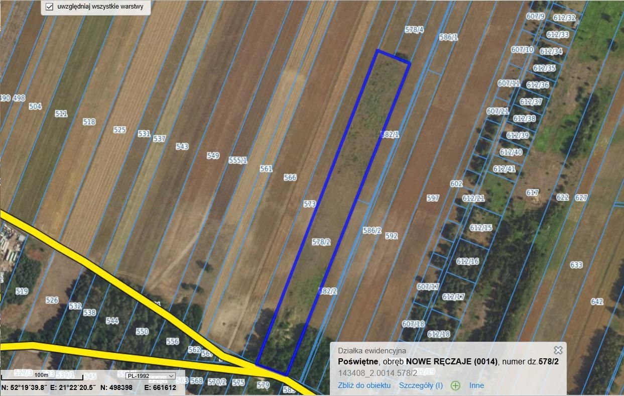 Działka rolna Nowe Ręczaje, bez nazwy. Zdjęcie 1