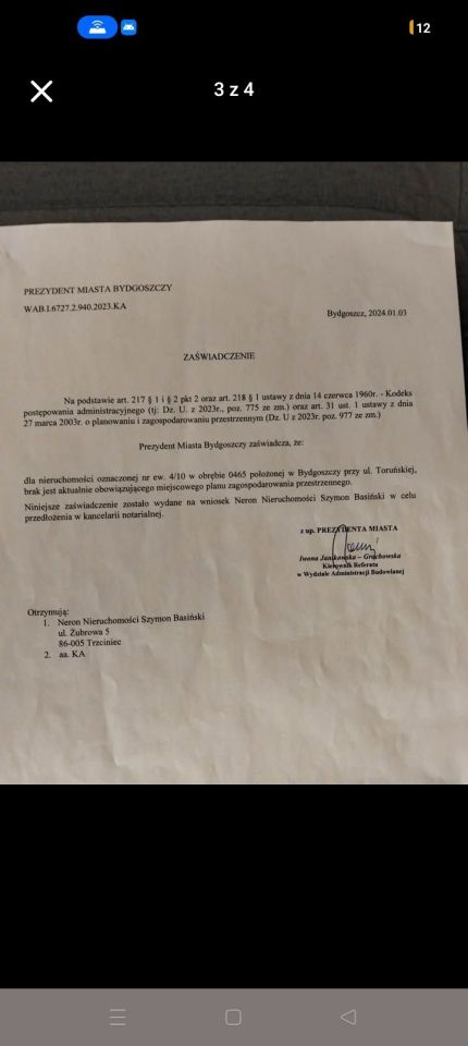 Działka Bydgoszcz Plątnowo, ul. Toruńska. Zdjęcie 2