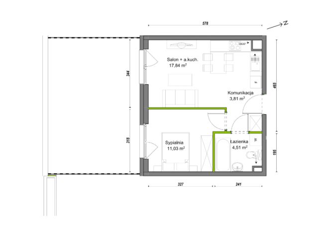 Mieszkanie 2-pokojowe Wrocław Ołtaszyn, ul. Orawska. Zdjęcie 8
