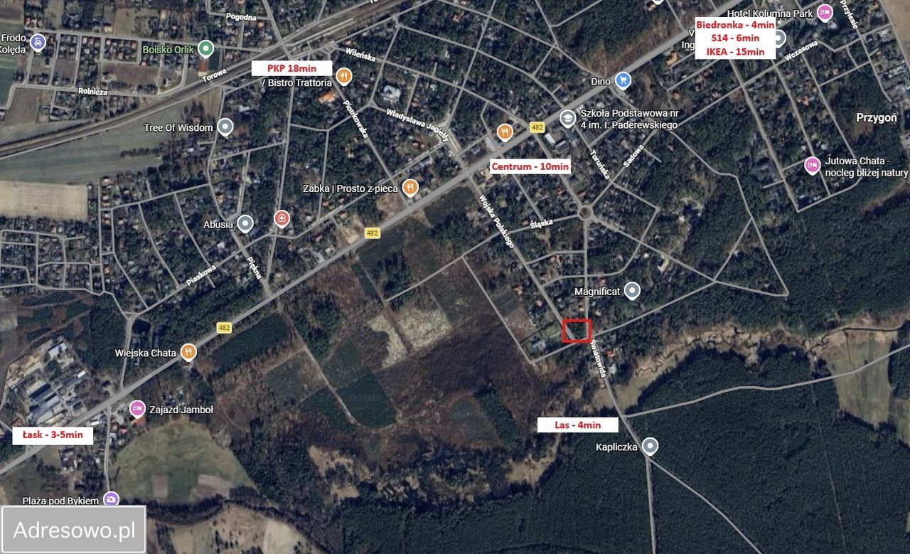 Działka budowlana Łask Kolumna, ul. Wojska Polskiego. Zdjęcie 12