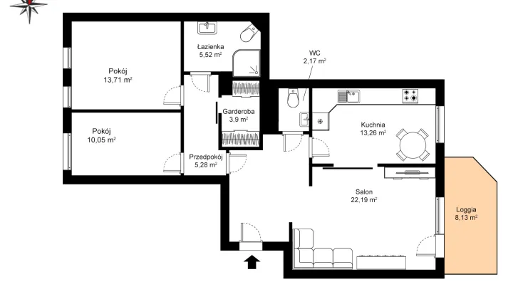 Mieszkanie 3-pokojowe Warszawa Bemowo, ul. Grodkowska