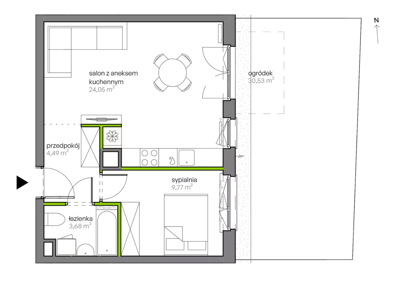 Mieszkanie 2-pokojowe Kraków Płaszów, ul. Myśliwska. Zdjęcie 25