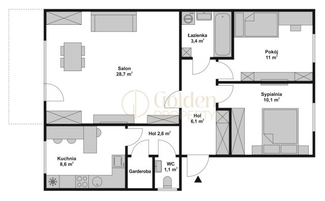 Mieszkanie 3-pokojowe Gdynia Karwiny, ul. Stanisławy Fleszarowej-Muskat. Zdjęcie 18