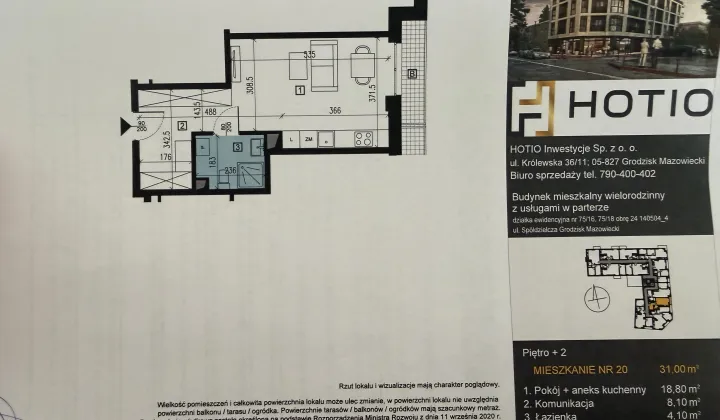 Mieszkanie 1-pokojowe Grodzisk Mazowiecki Centrum, ul. Spółdzielcza