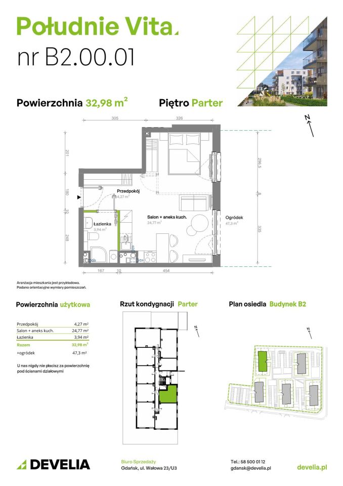Mieszkanie 1-pokojowe Gdańsk Orunia Górna, ul. Kazimierza Wielkiego. Zdjęcie 7