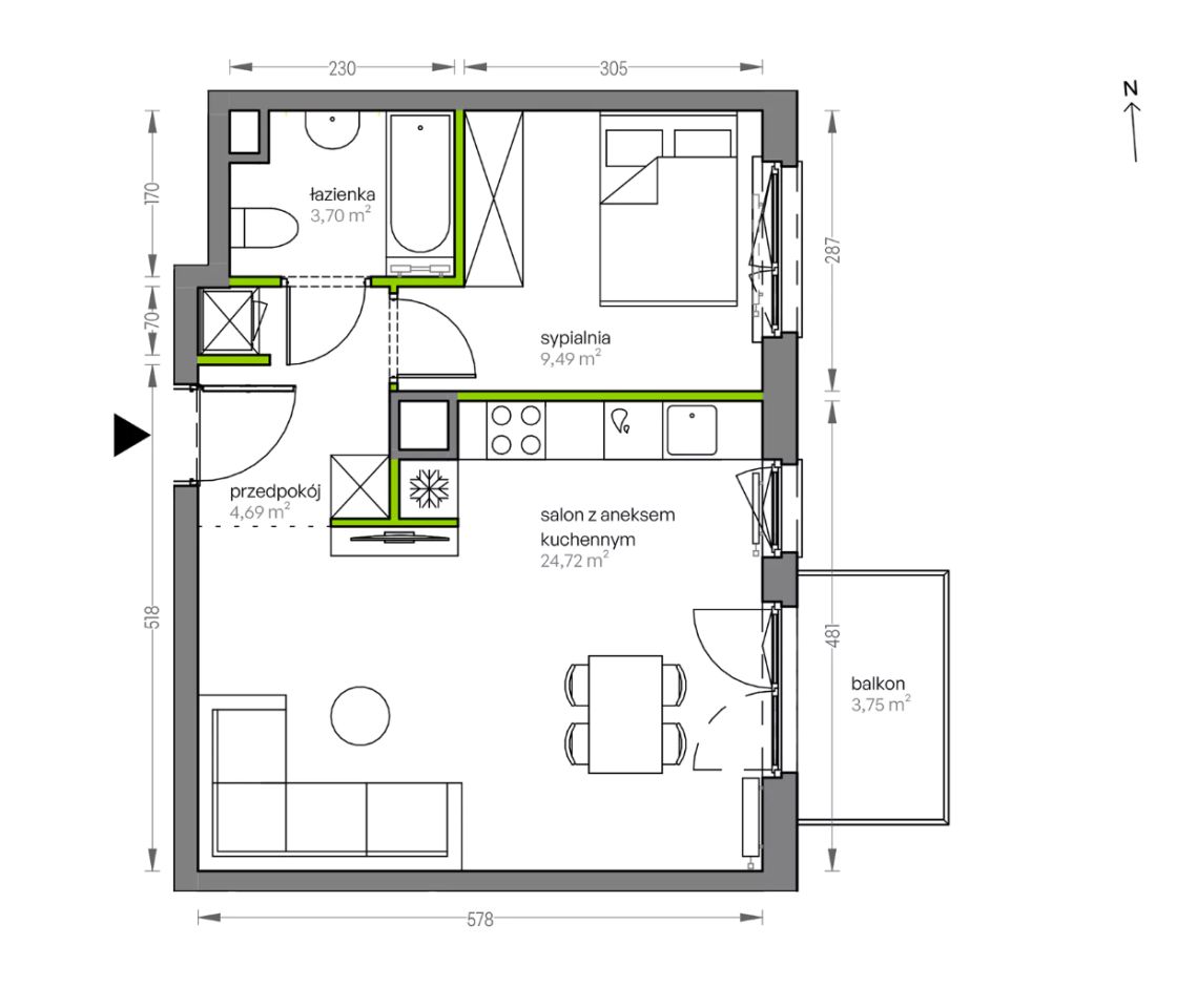 Mieszkanie 2-pokojowe Kraków Płaszów, ul. Myśliwska. Zdjęcie 25