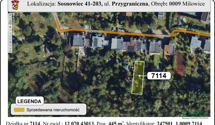 Działka Sosnowiec Milowice, ul. Przygraniczna