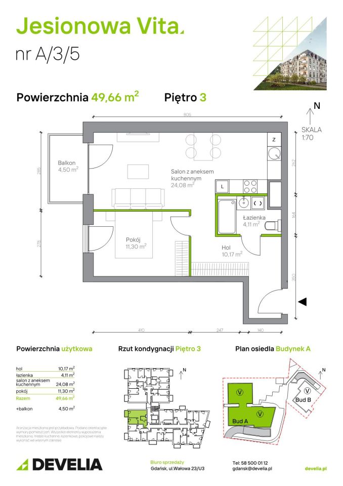 Mieszkanie 2-pokojowe Gdańsk Wrzeszcz, ul. Jesionowa. Zdjęcie 6