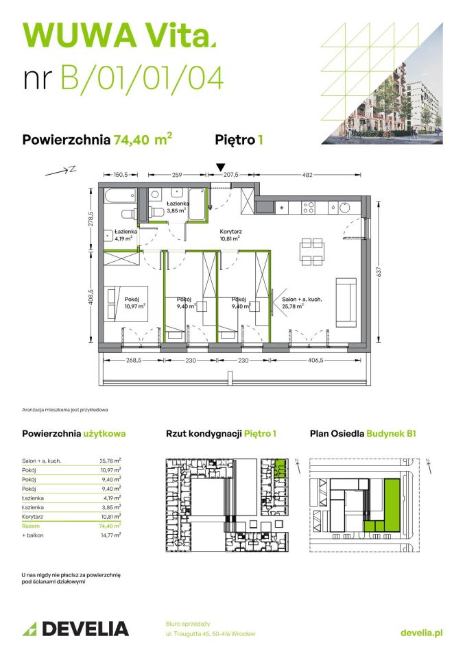 Mieszkanie 4-pokojowe Wrocław Żerniki, ul. Tadeusza Brzozy. Zdjęcie 6