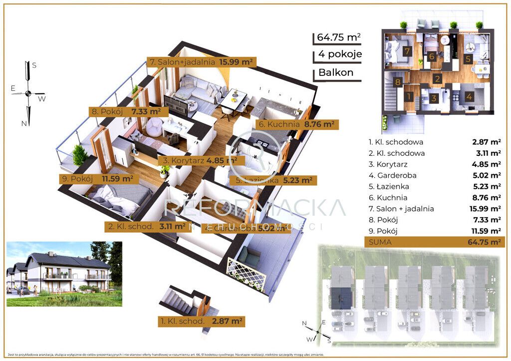 Mieszkanie 4-pokojowe Rzeszów, ul. Stanisława Gliwy. Zdjęcie 2