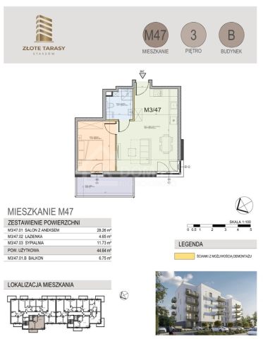 Mieszkanie 2-pokojowe Staszów, ul. gen. Mariana Langiewicza. Zdjęcie 4