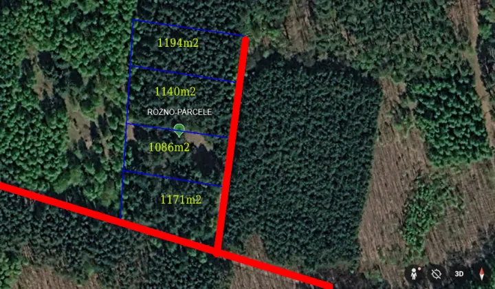 Działka budowlana Rożno-Parcele, ul. Malinowa