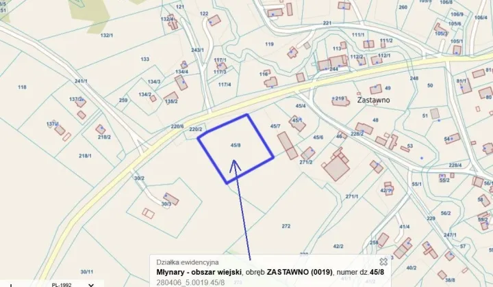 Działka siedliskowa Zastawno
