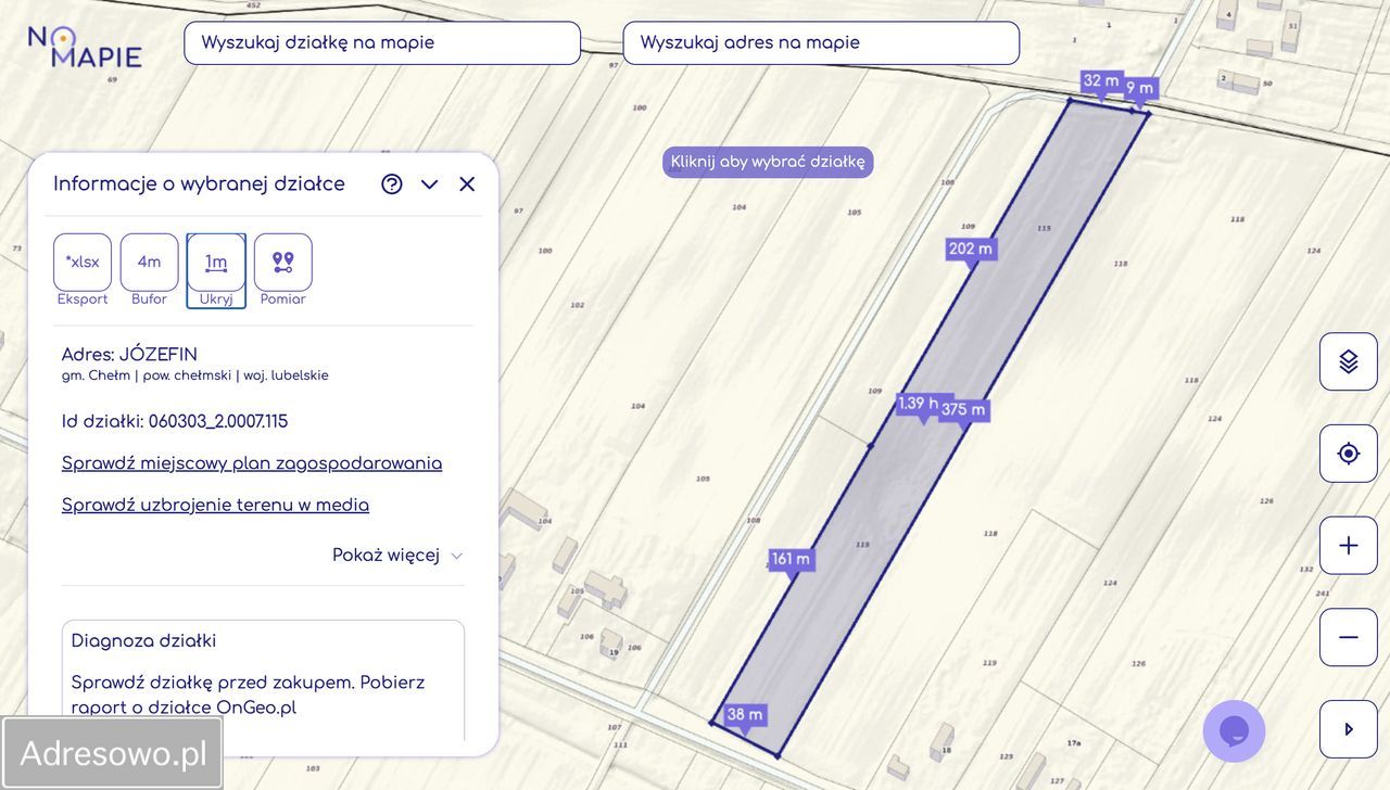 Działka budowlana Józefin
