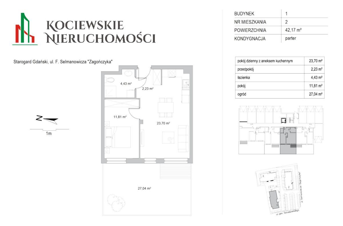 Mieszkanie 2-pokojowe Starogard Gdański, ul. Feliksa Selmanowicza "Zagończyka". Zdjęcie 3