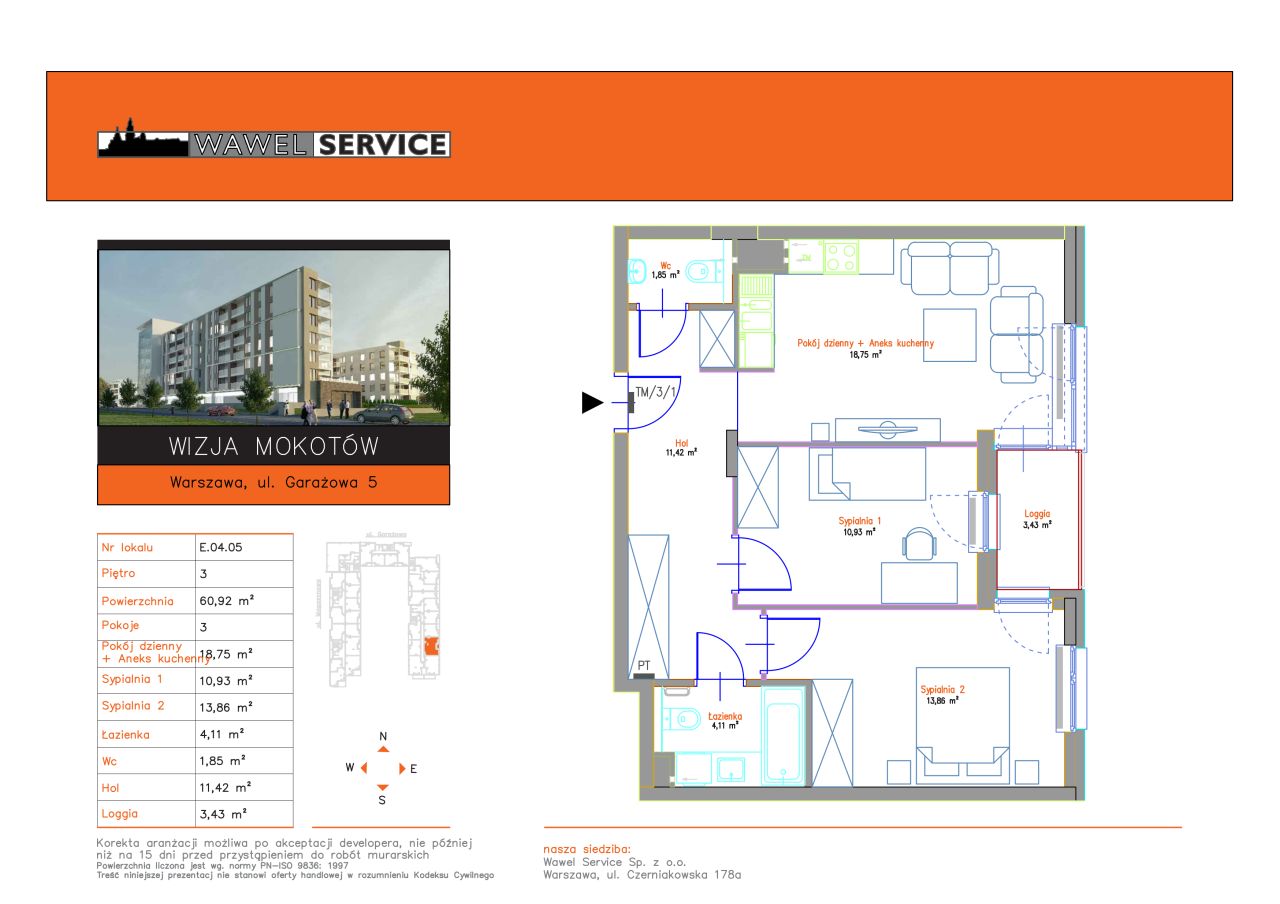 Mieszkanie 3-pokojowe Warszawa Mokotów, ul. Garażowa. Zdjęcie 6