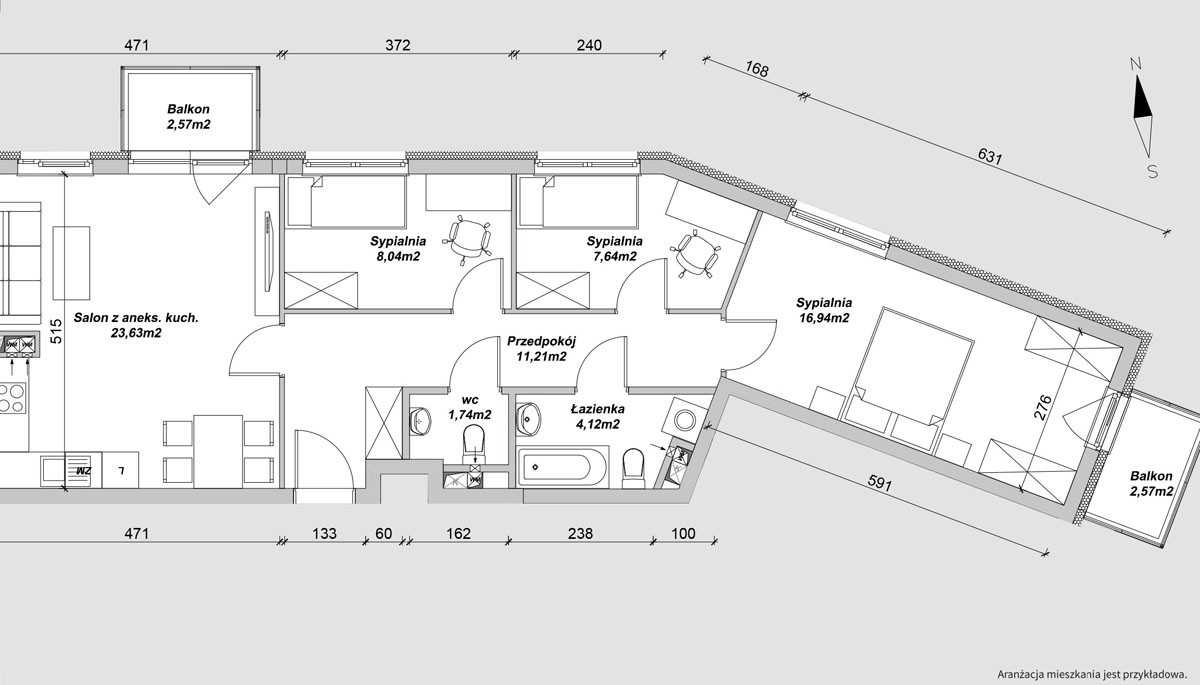 Mieszkanie 4-pokojowe Wrocław Sołtysowice, ul. Sołtysowicka. Zdjęcie 6