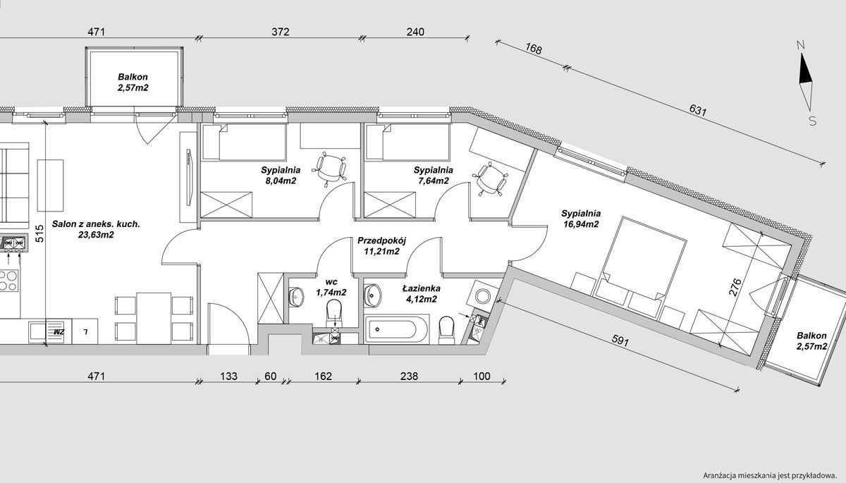 Mieszkanie 4-pokojowe Wrocław Sołtysowice, ul. Sołtysowicka. Zdjęcie 6