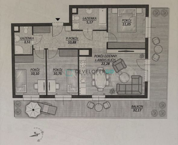 Mieszkanie 4-pokojowe Białystok Wysoki Stoczek, pl. Jana Pawła II. Zdjęcie 20
