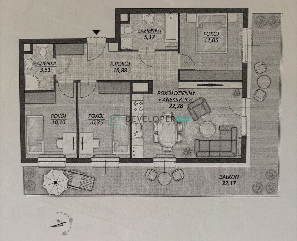 Mieszkanie 4-pokojowe Białystok Wysoki Stoczek, pl. Jana Pawła II. Zdjęcie 20