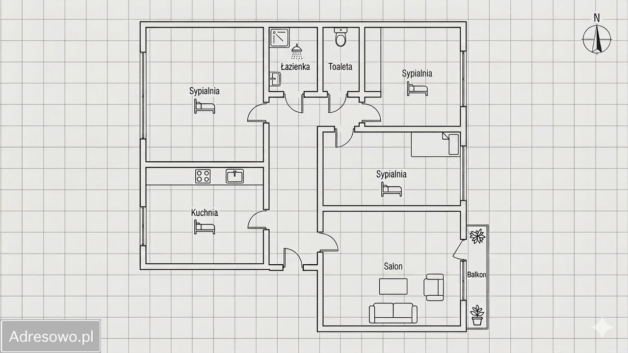 Mieszkanie 4-pokojowe Łódź Widzew, ul. Andrzeja Sacharowa. Zdjęcie 6