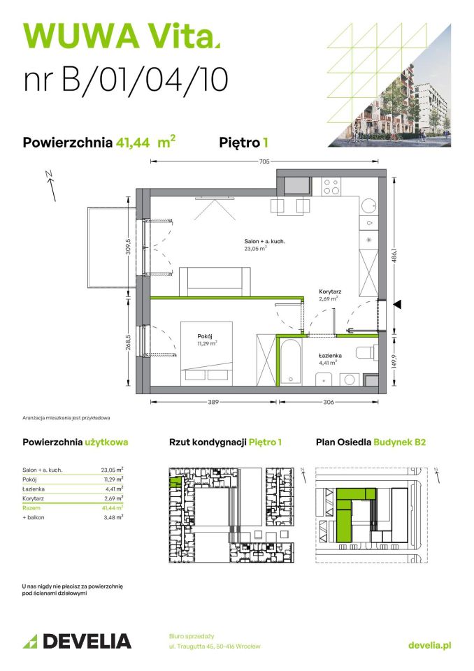 Mieszkanie 2-pokojowe Wrocław Żerniki, ul. Tadeusza Brzozy. Zdjęcie 6