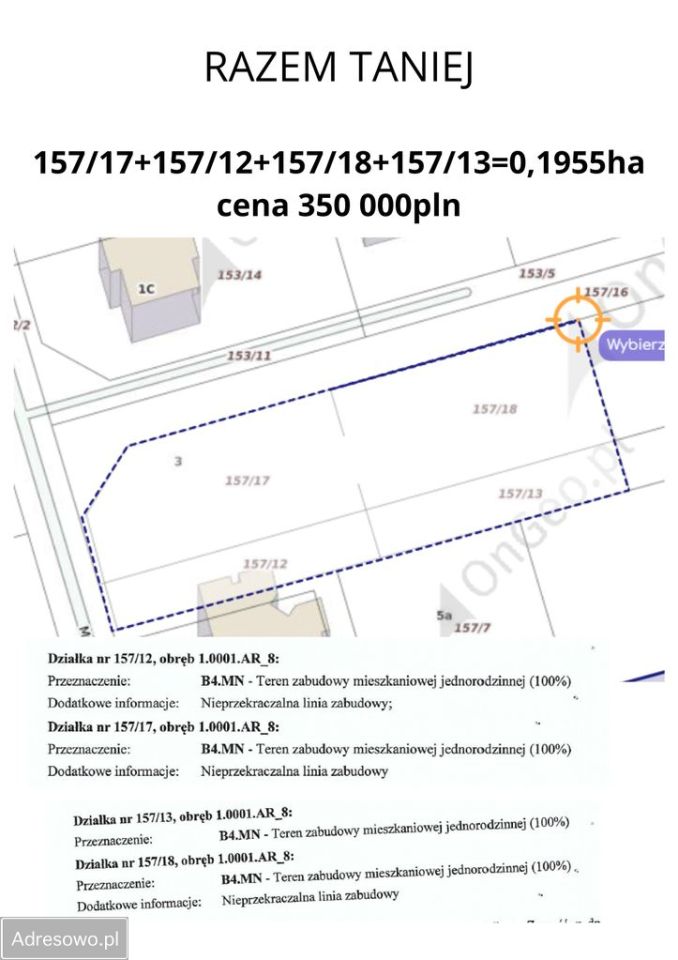 Działka budowlana Zamość, ul. Myśliwska. Zdjęcie 2