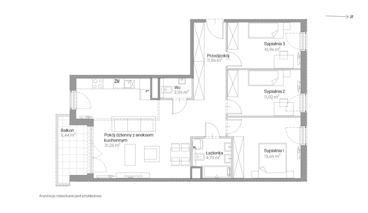 Mieszkanie 4-pokojowe Kraków Czyżyny, ul. Romana Ciesielskiego. Zdjęcie 14