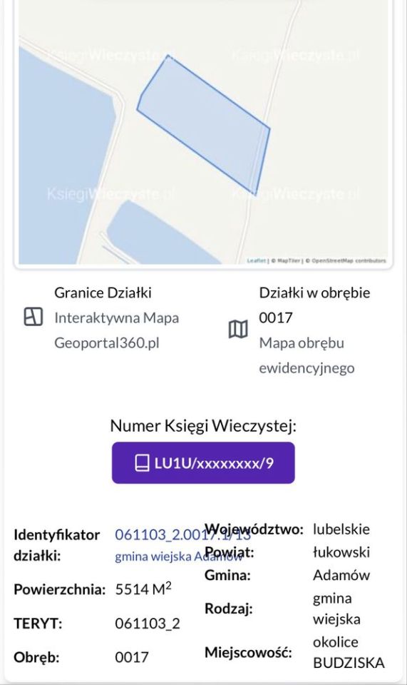 Działka rolno-budowlana Adamów. Zdjęcie 3