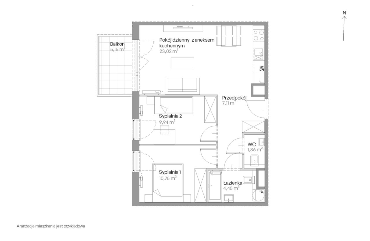 Mieszkanie 3-pokojowe Kraków Czyżyny, ul. Romana Ciesielskiego. Zdjęcie 14