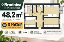 Mieszkanie 3-pokojowe Brodnica, ul. Stanisława Wyspiańskiego. Zdjęcie 1