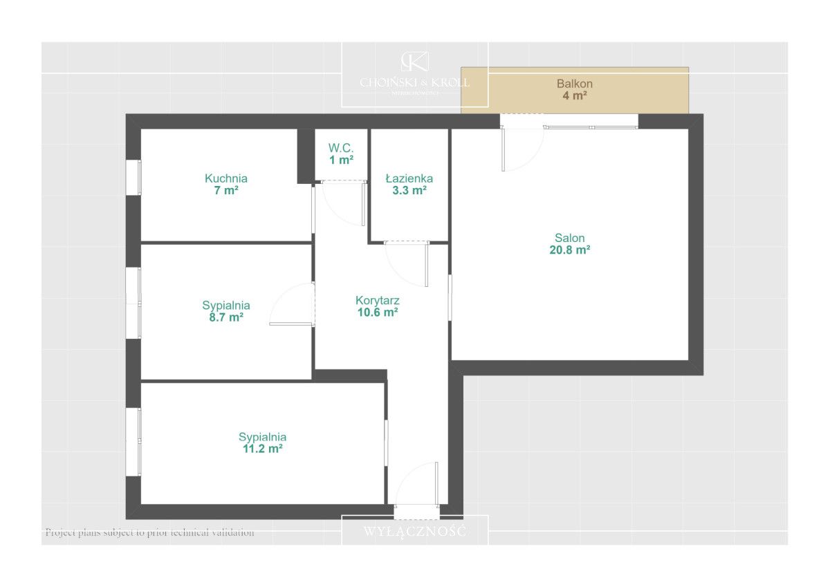 Mieszkanie 3-pokojowe Poznań Piątkowo, os. Bolesława Śmiałego. Zdjęcie 19