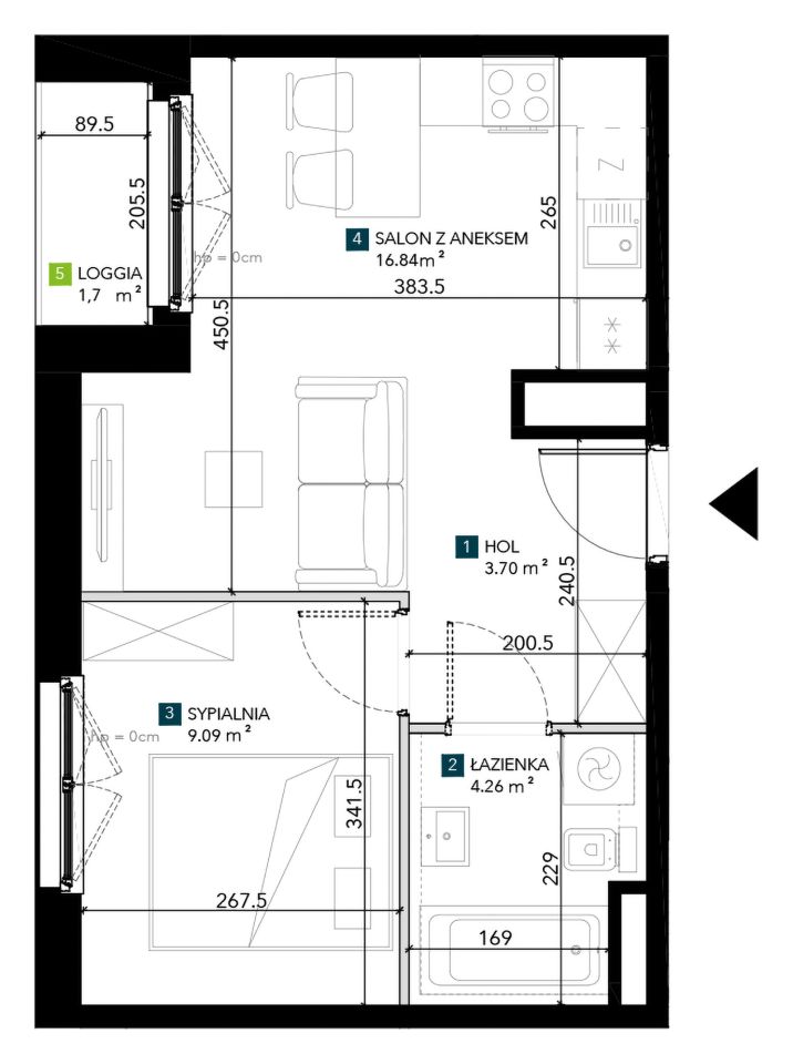 Mieszkanie 2-pokojowe Wrocław Krzyki, ul. Świeradowska. Zdjęcie 5
