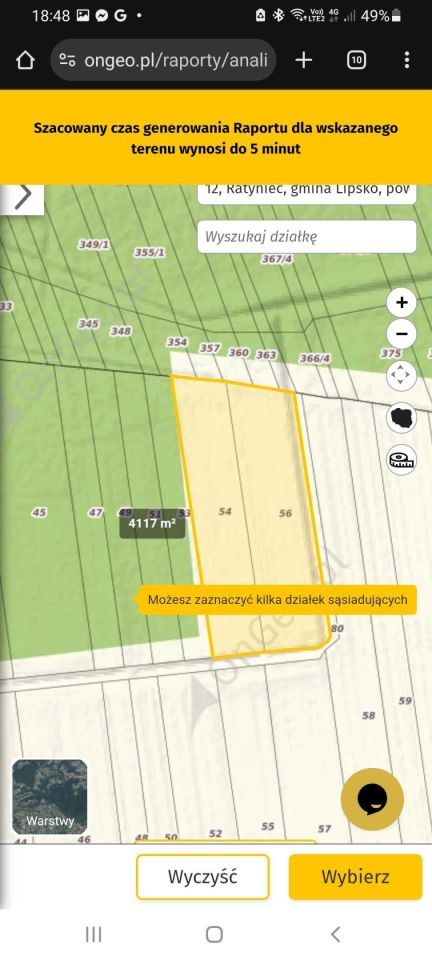 Działka rolno-budowlana Ratyniec. Zdjęcie 2