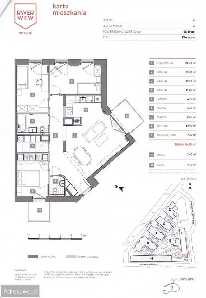 Mieszkanie 4-pokojowe Gdańsk Śródmieście, ul. Angielska Grobla. Zdjęcie 14