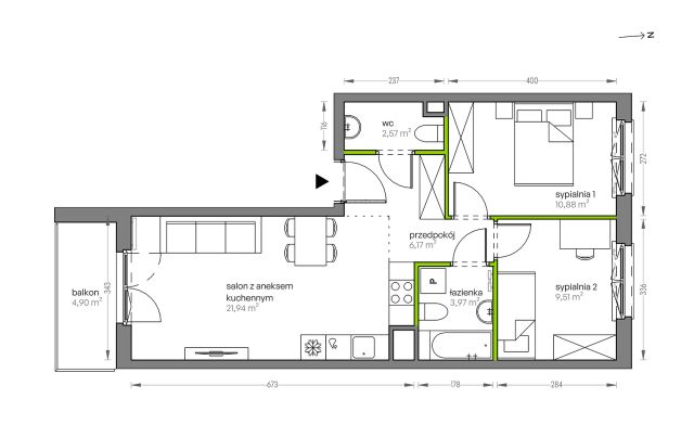 Mieszkanie 3-pokojowe Kraków Płaszów, ul. Myśliwska. Zdjęcie 25