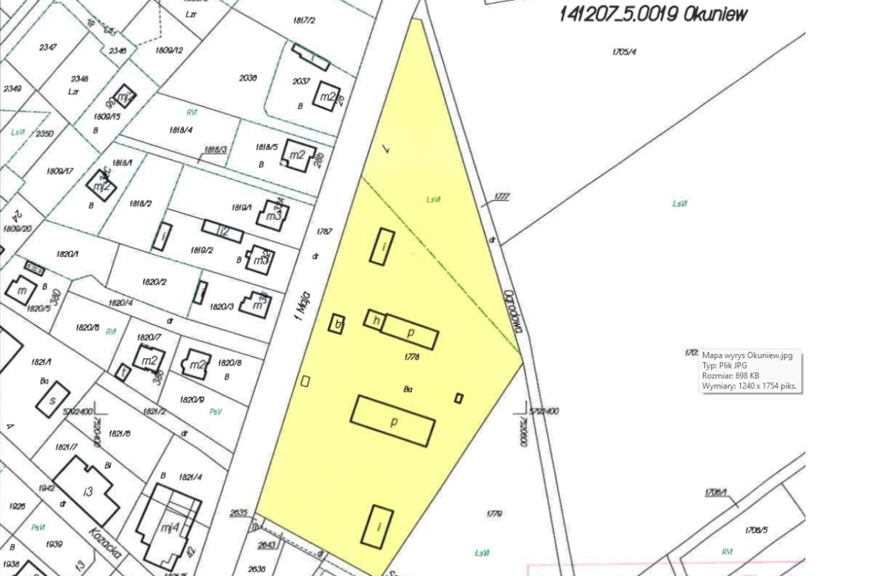 Działka inwestycyjna Okuniew, ul. 1 Maja. Zdjęcie 4