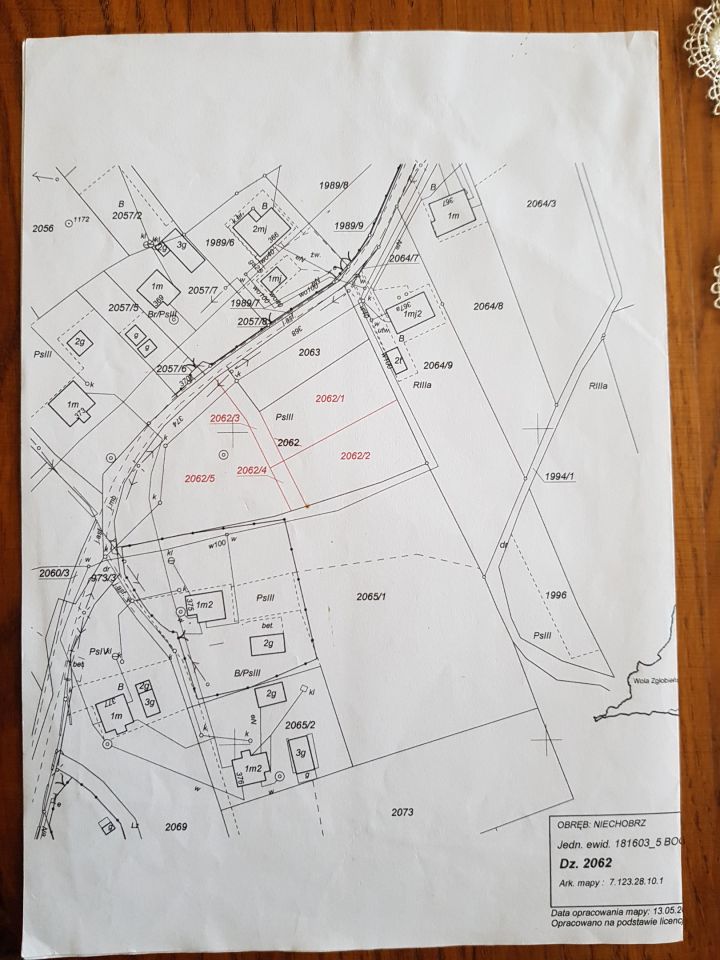 Działka budowlana Niechobrz. Zdjęcie 2