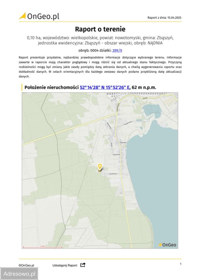 Działka budowlana Nądnia. Zdjęcie 5