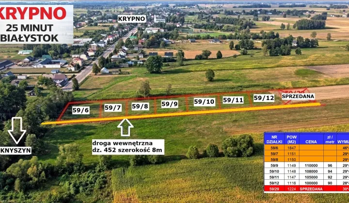 Działka budowlana Krypno Kościelne