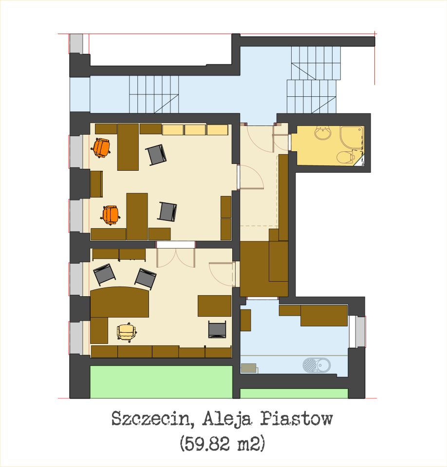 Mieszkanie 2-pokojowe Szczecin Centrum, al. Piastów. Zdjęcie 3
