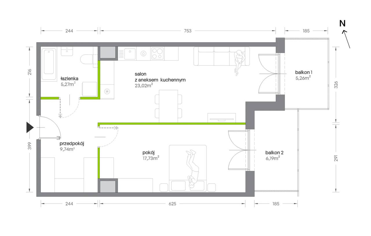 Mieszkanie 2-pokojowe Kraków Krowodrza, ul. Żabiniec. Zdjęcie 7