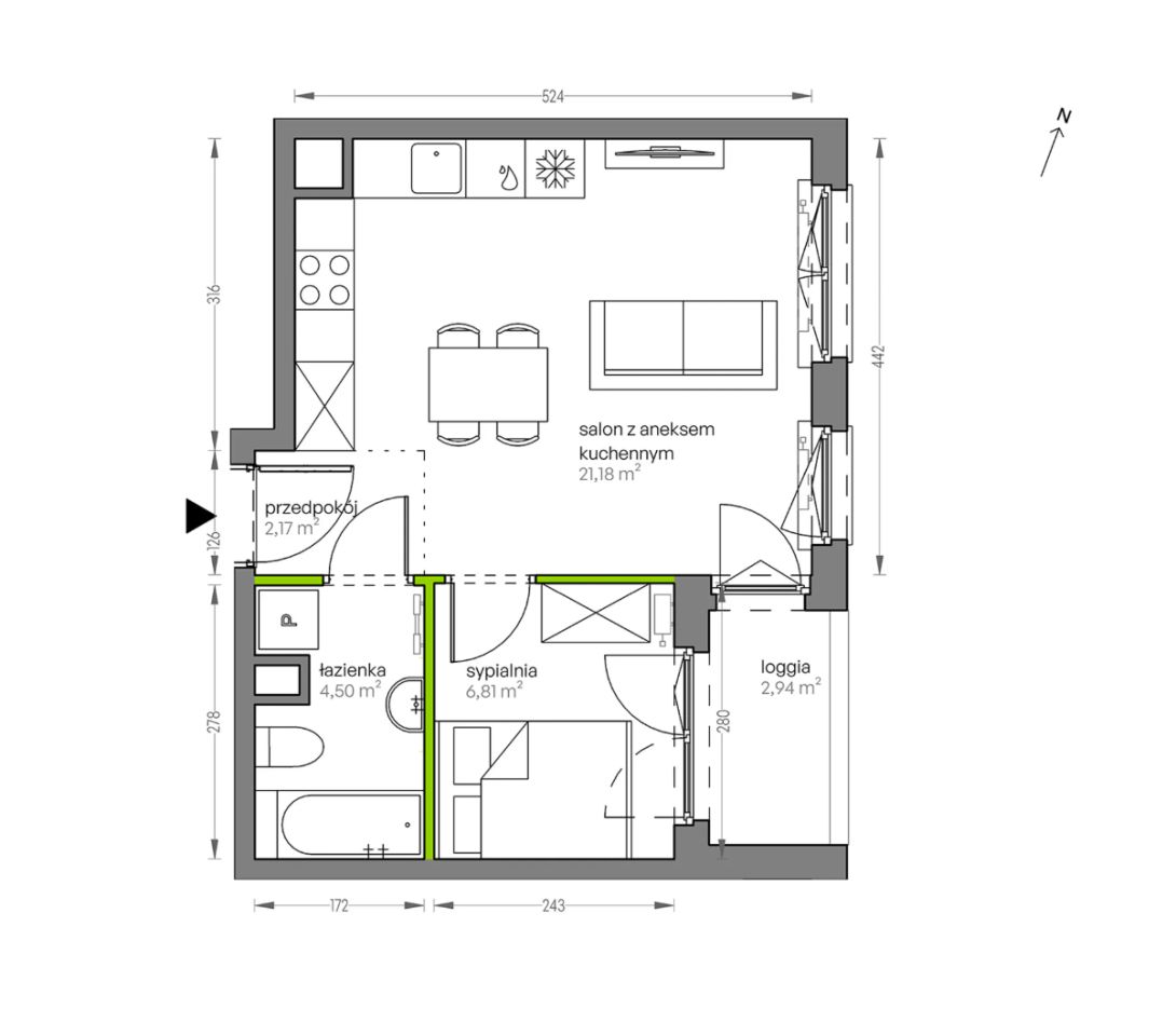 Mieszkanie 2-pokojowe Kraków Płaszów, ul. Myśliwska. Zdjęcie 25