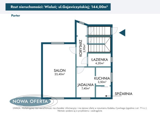 dom wolnostojący, 5 pokoi Wieluń, ul. Poli Gojawiczyńskiej. Zdjęcie 18