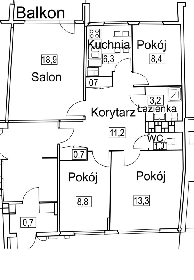 Mieszkanie 4-pokojowe Gdańsk Zaspa, ul. Startowa. Zdjęcie 12