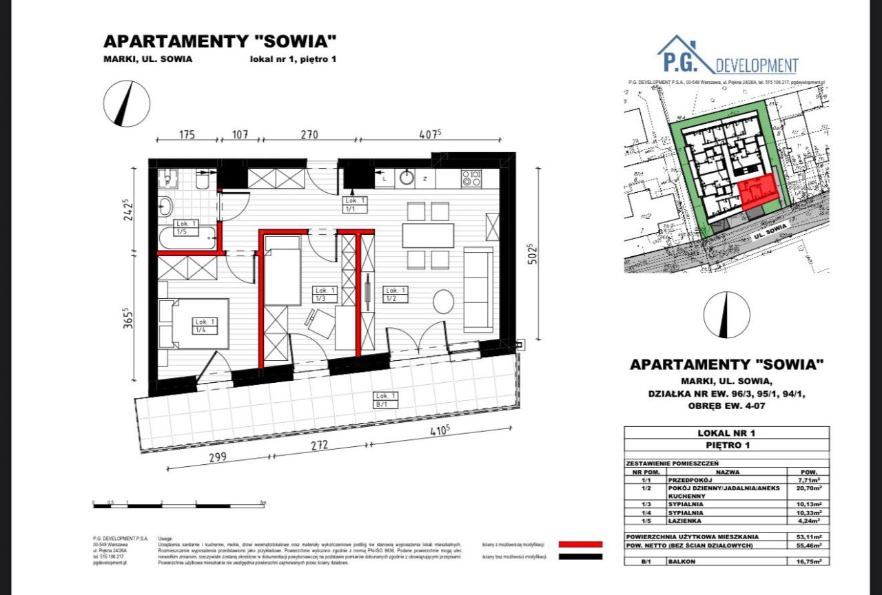 Mieszkanie 3-pokojowe Marki Czarna Struga, ul. Sowia. Zdjęcie 7